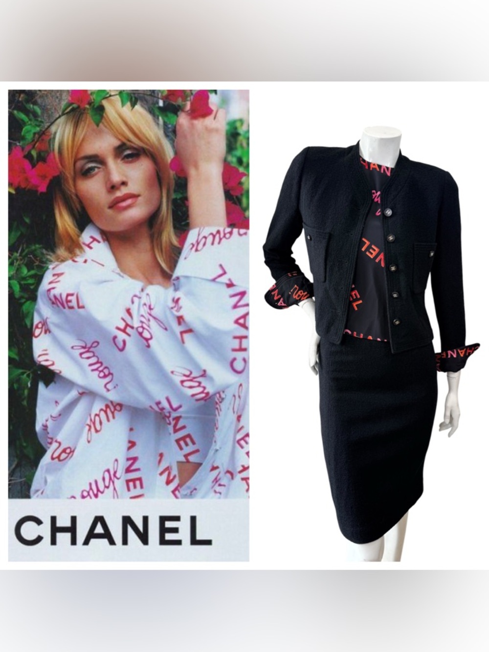 Vintage Chanel 1996 Bouclé 3 Piece Suit Set